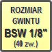Piktogram - Rozmiar gwintu: BSW 1/8" (40zw.)